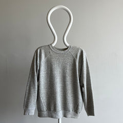 1980s Aged Blank Gray Raglan Sweatshirt by Chalk Line