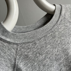 1980s Blank Gray Sweatshirt with Bleach Staining - Swooooon