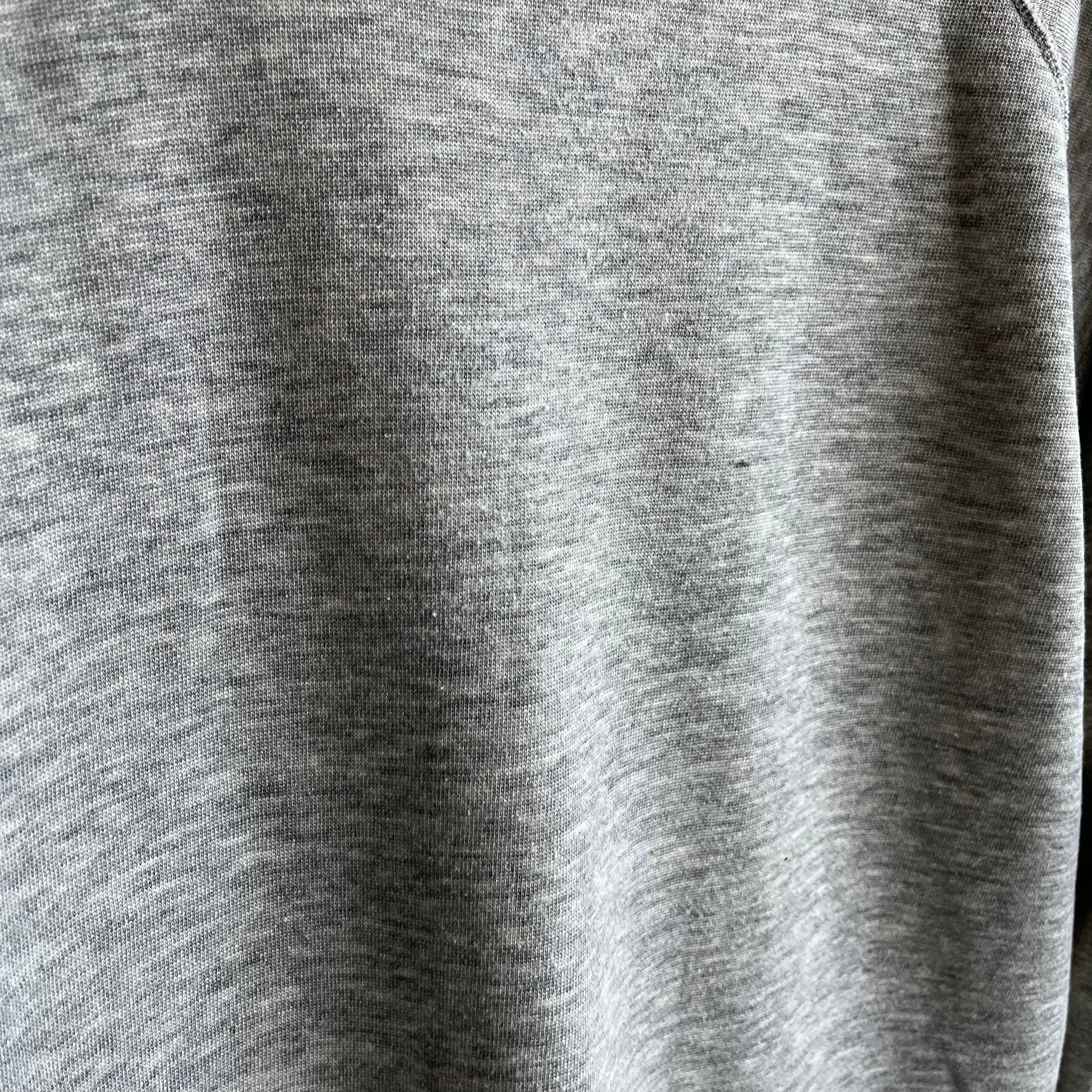 1980s Aged Blank Gray Raglan Sweatshirt by Chalk Line