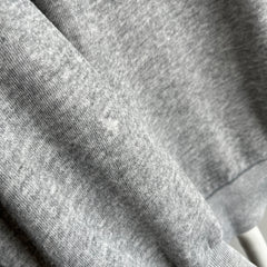 1980s Blank Gray Sweatshirt with Bleach Staining - Swooooon