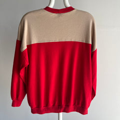 1980s Adorable Color Block Lightweight Sweatshirt/Long Sleeve T-Shirt by 