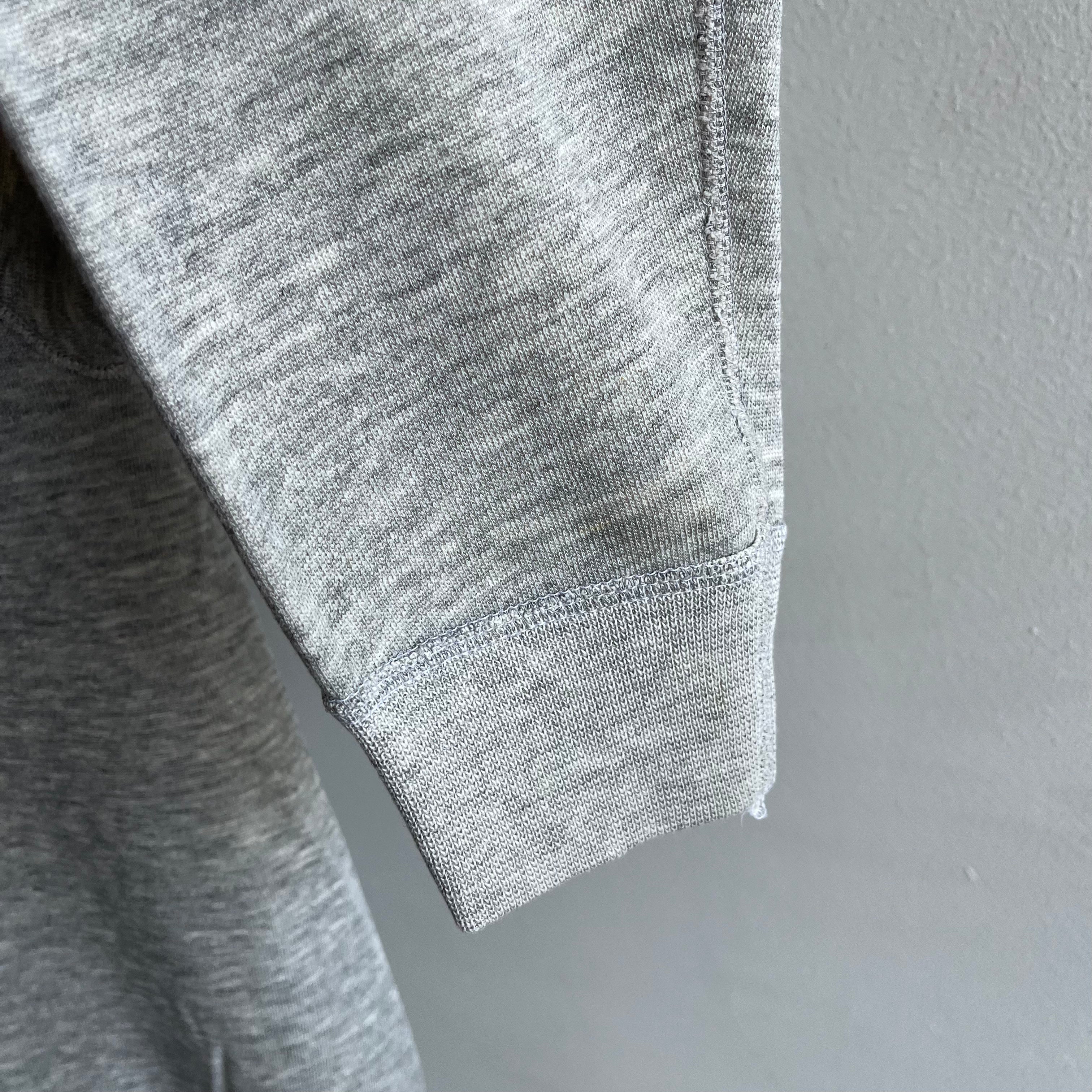 1980s Aged Blank Gray Raglan Sweatshirt by Chalk Line