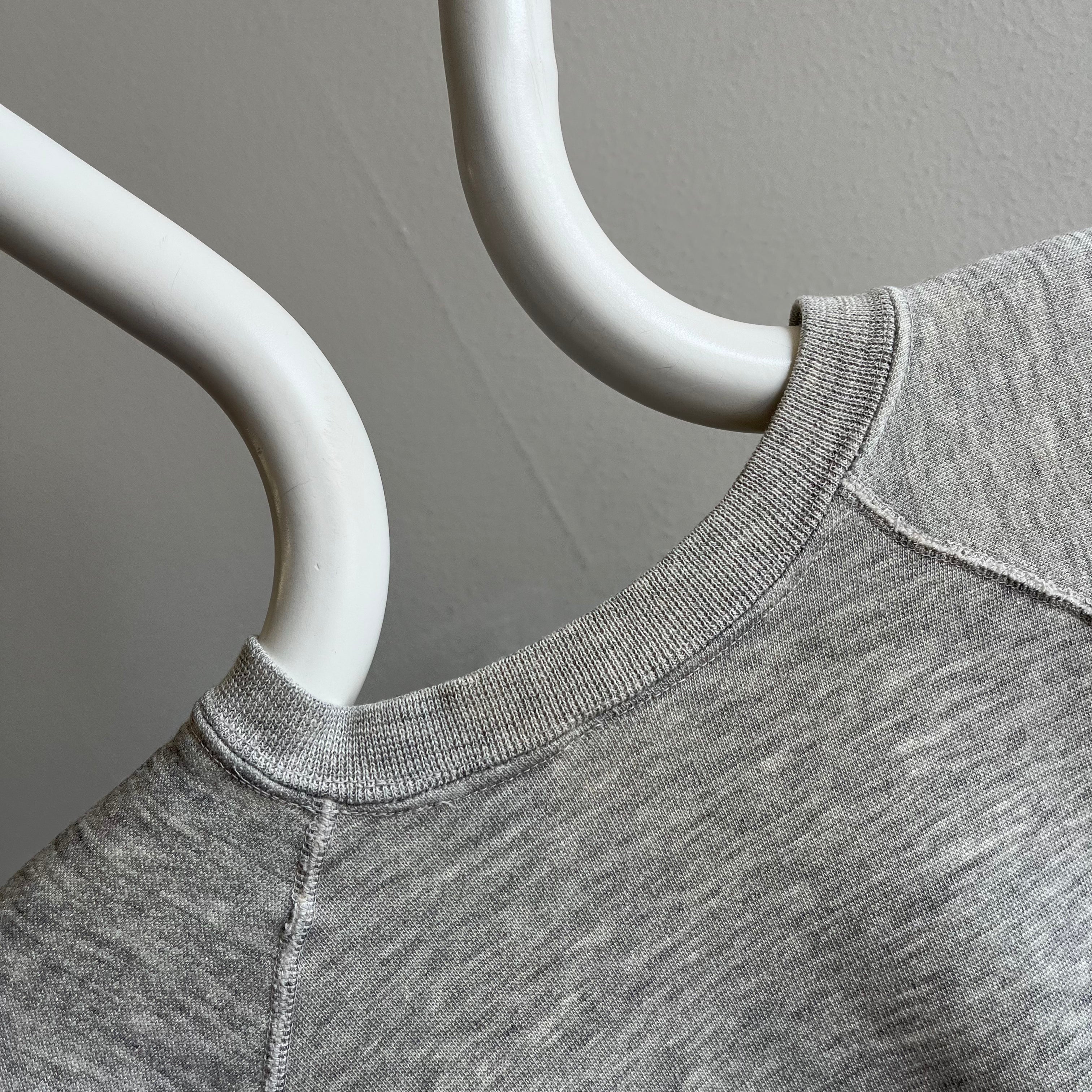 1980s Aged Blank Gray Raglan Sweatshirt by Chalk Line