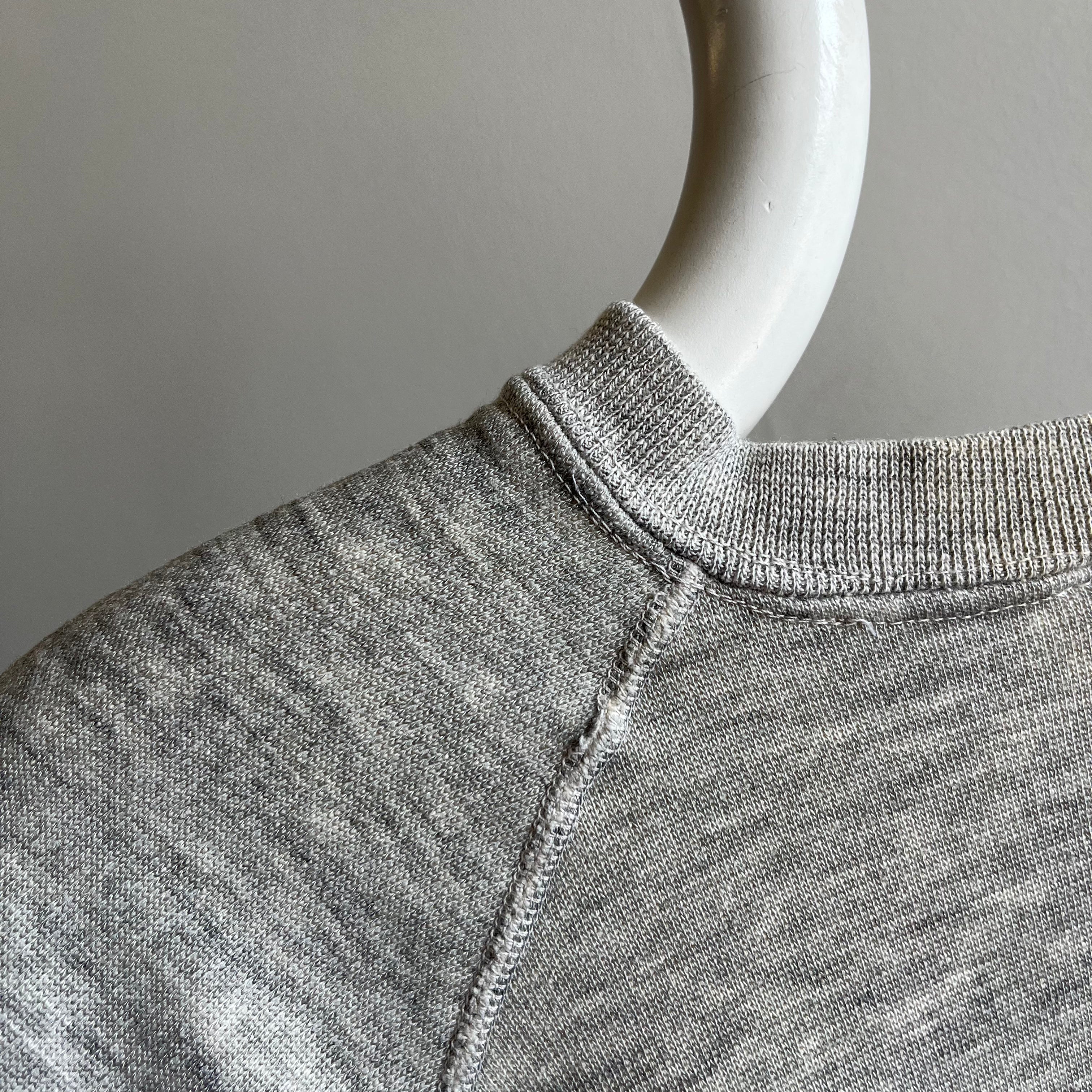 1980s Aged Blank Gray Raglan Sweatshirt by Chalk Line