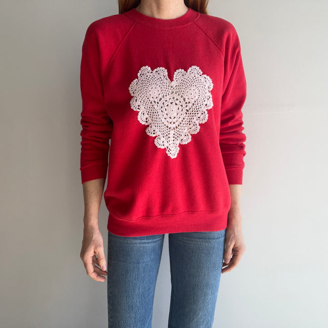 1980s DIY Cut Out Heart Sweatshirt