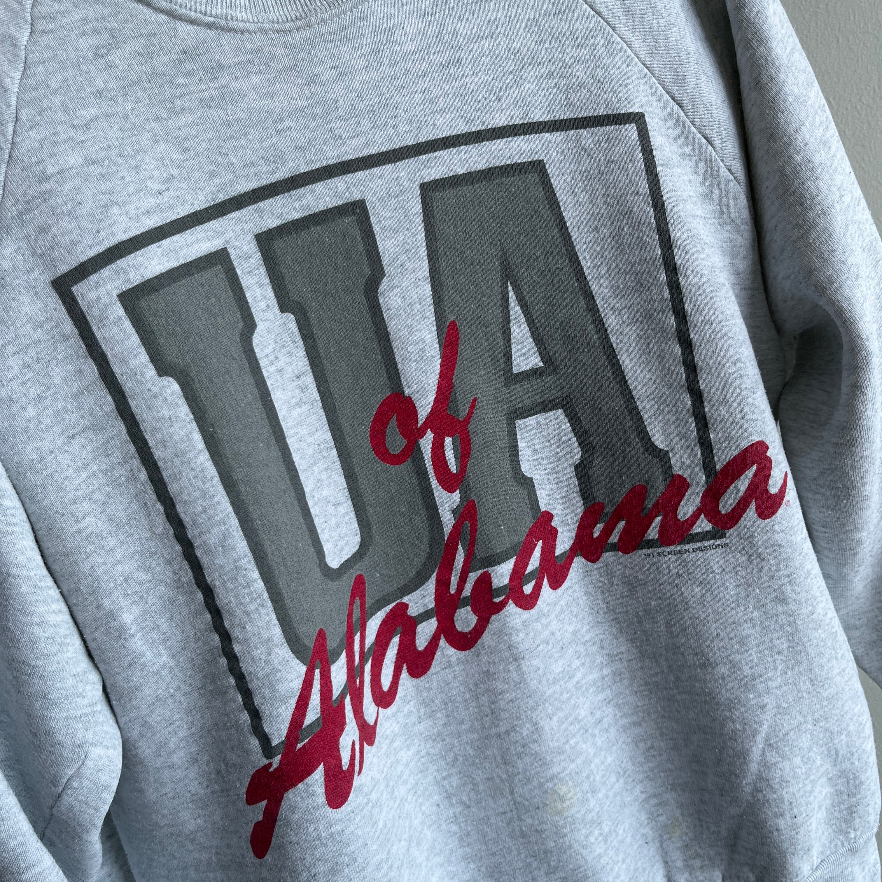1991  University of Alabama Sweatshirt with Complementary Pit Stains