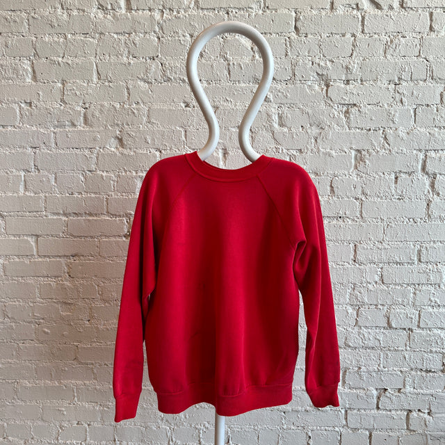 1980s Blank Red Faded and Stained Sweatshirt by Pannill