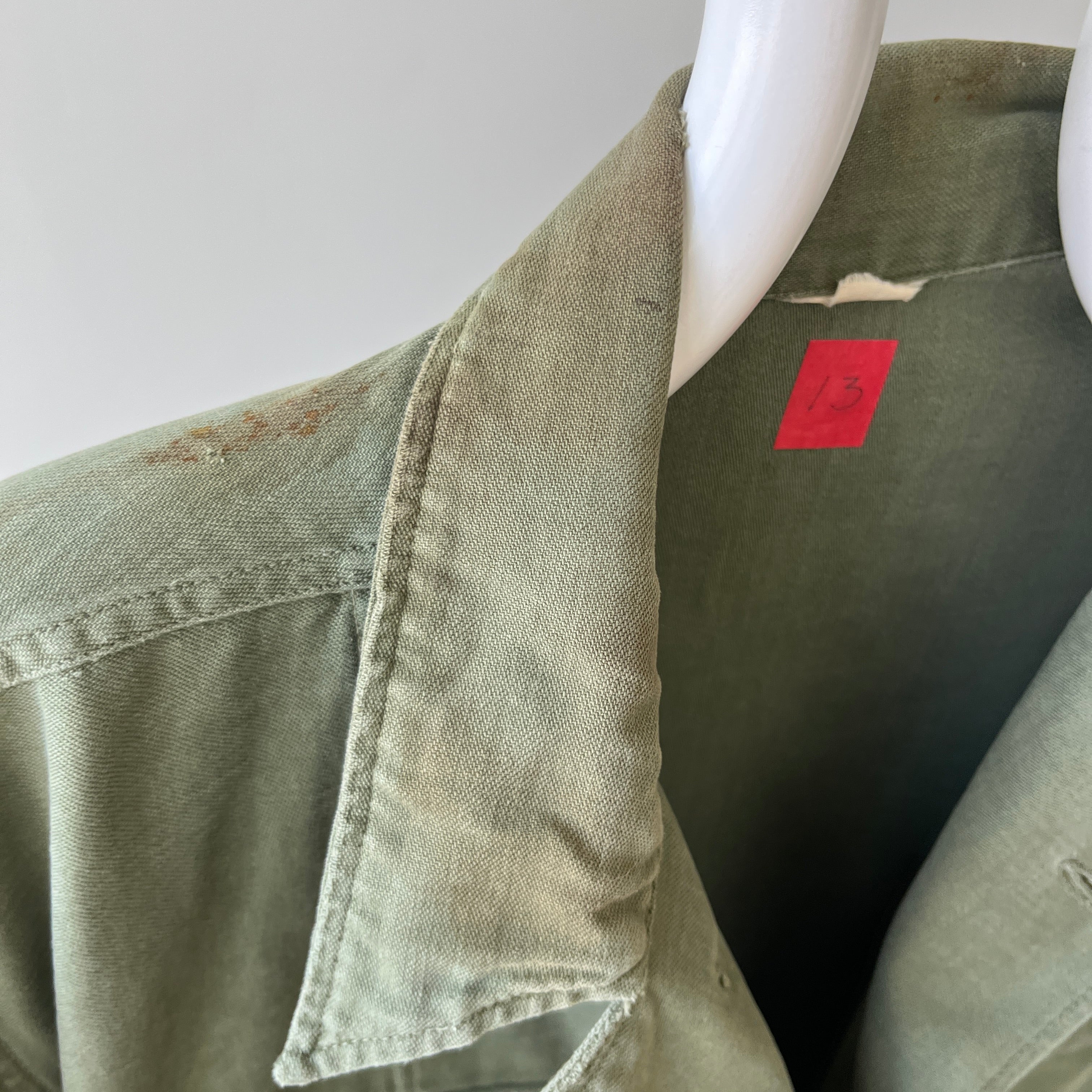 1960/70s 3/4 Sleeve (Cut) OG-107 Sateen Cotton US Army Shirt (Personal Favorite)
