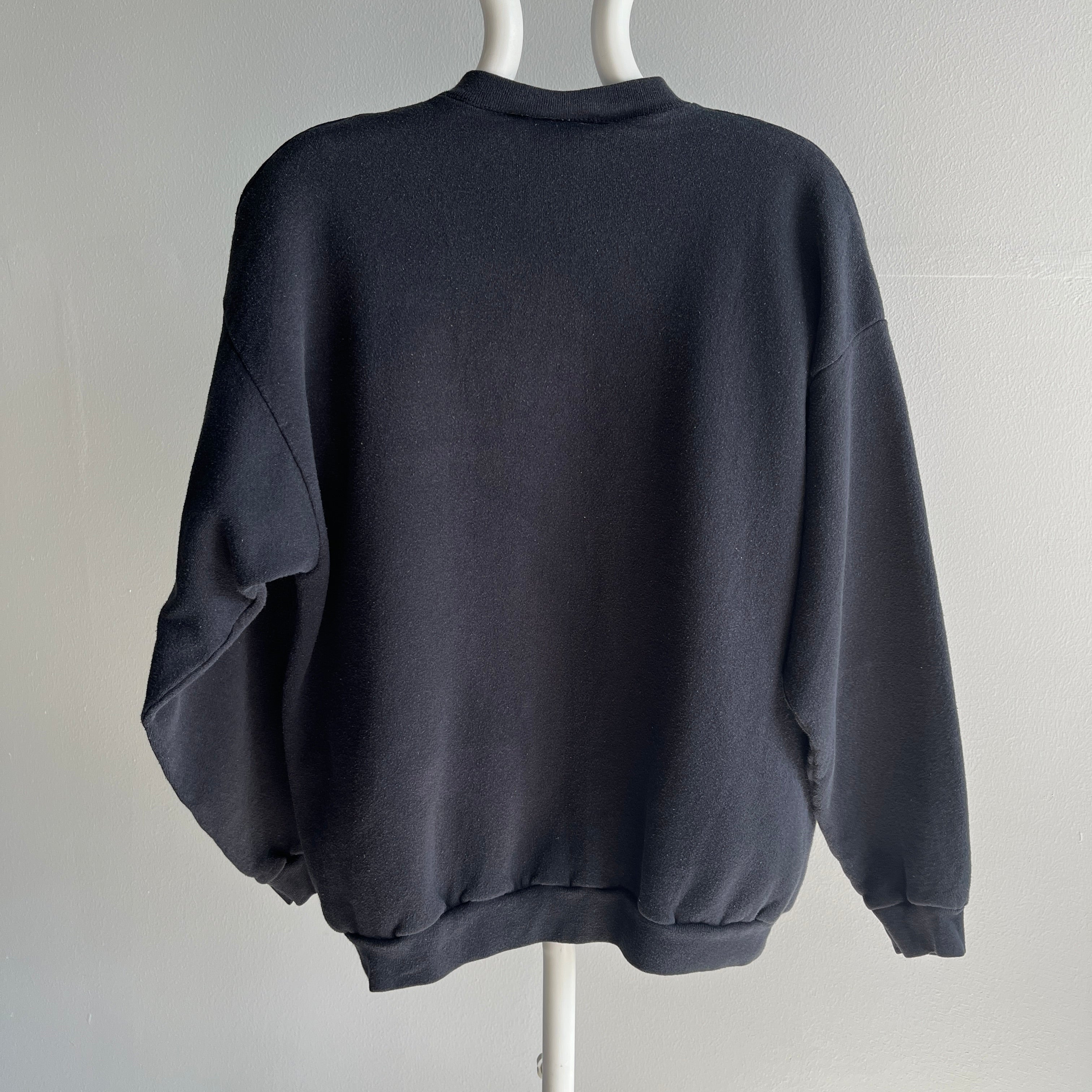 1990s Blank Black Tultex Sweatshirt