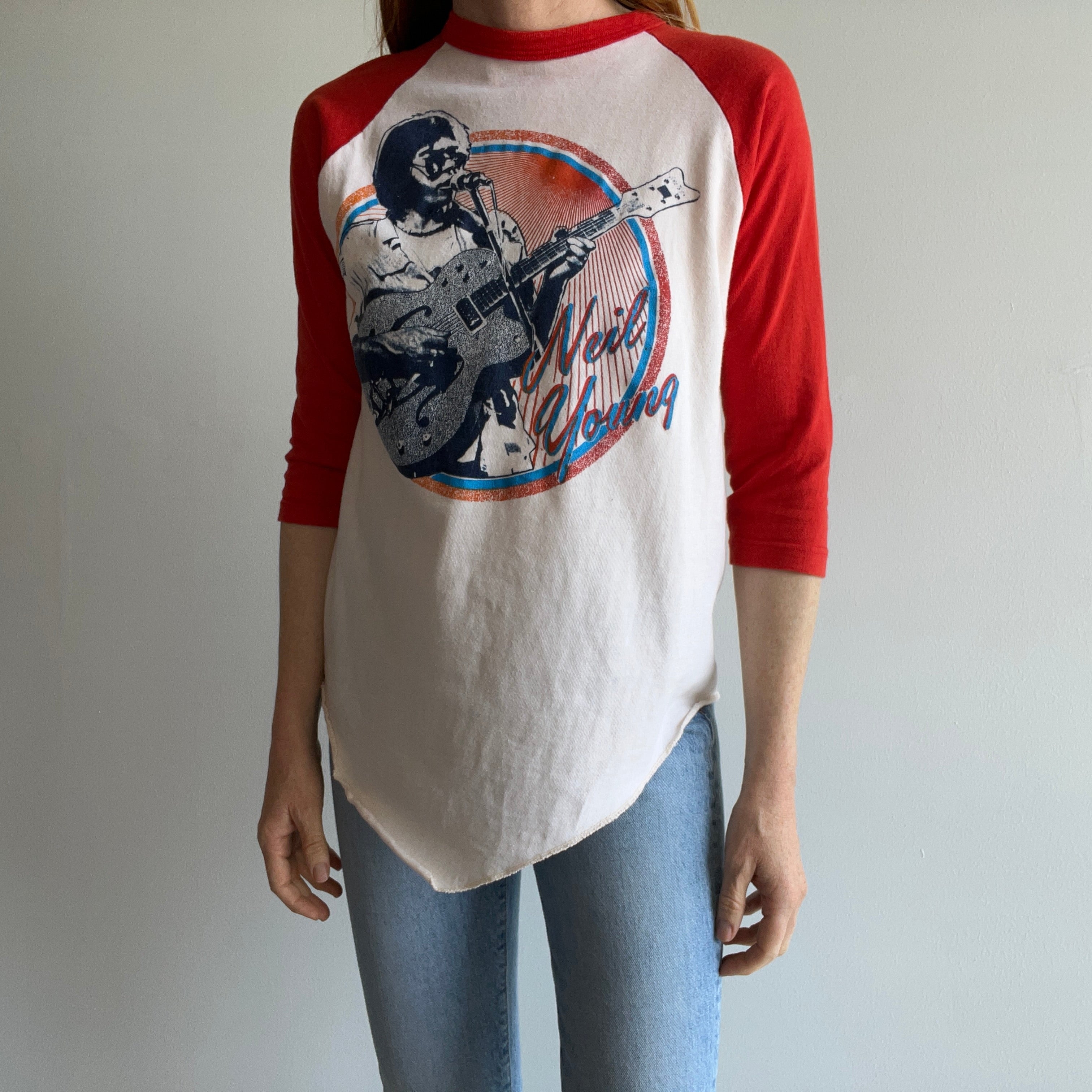 1978 Neil Young Crazy Horse Tour Cotton Baseball T-Shirt - For Collector/Super Fan Only