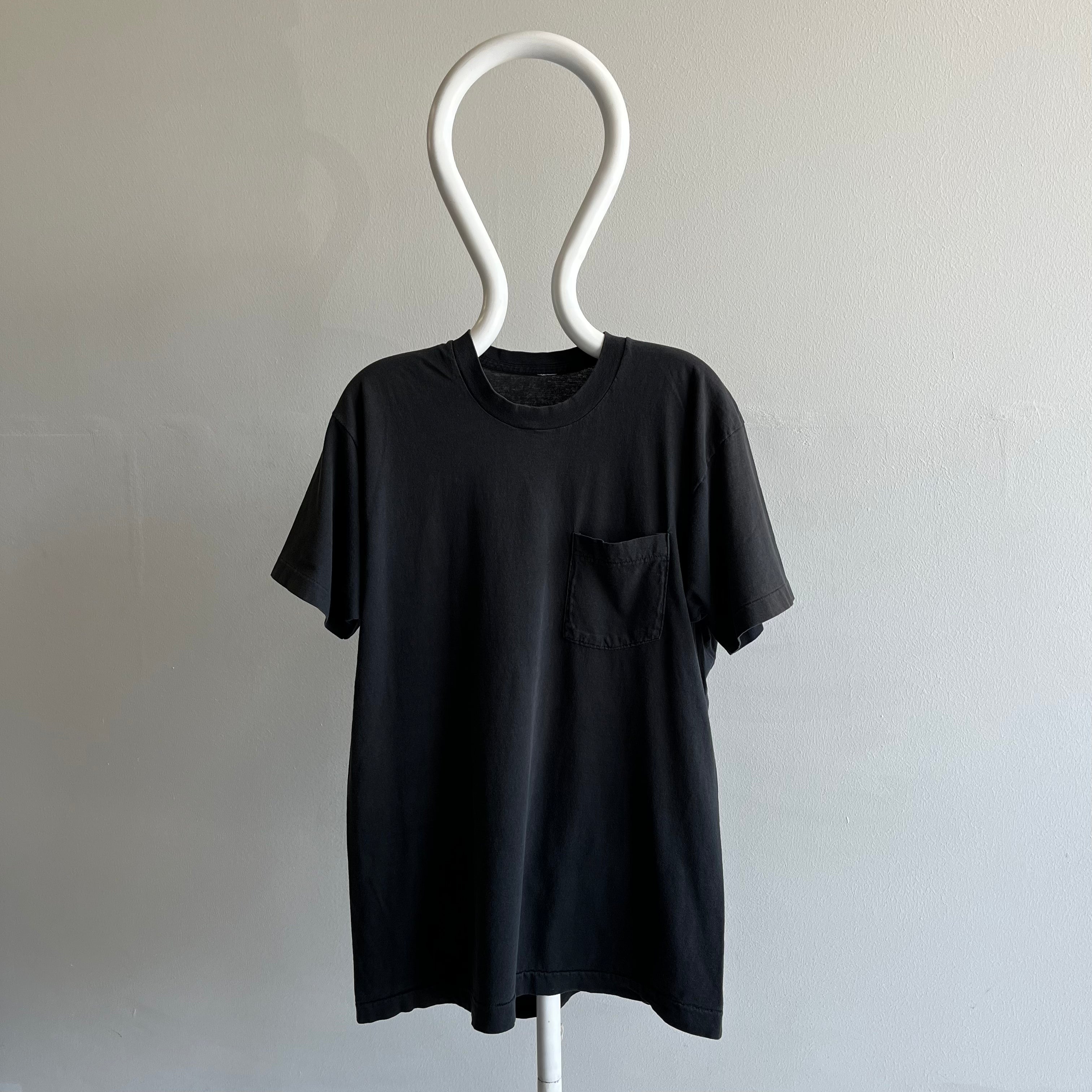 1980s FOTL Faded Black Cotton T-Shirt