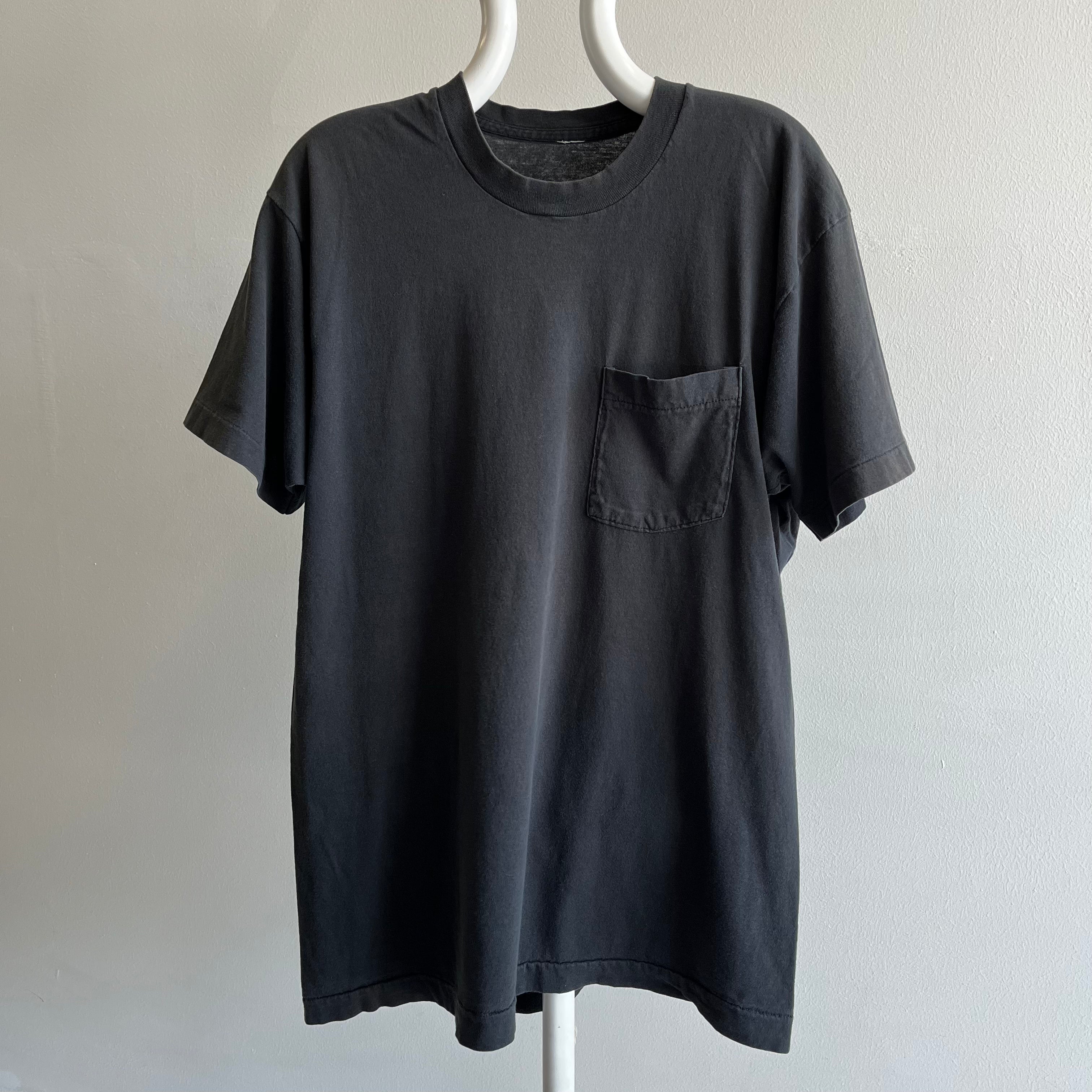 1980s FOTL Faded Black Cotton T-Shirt