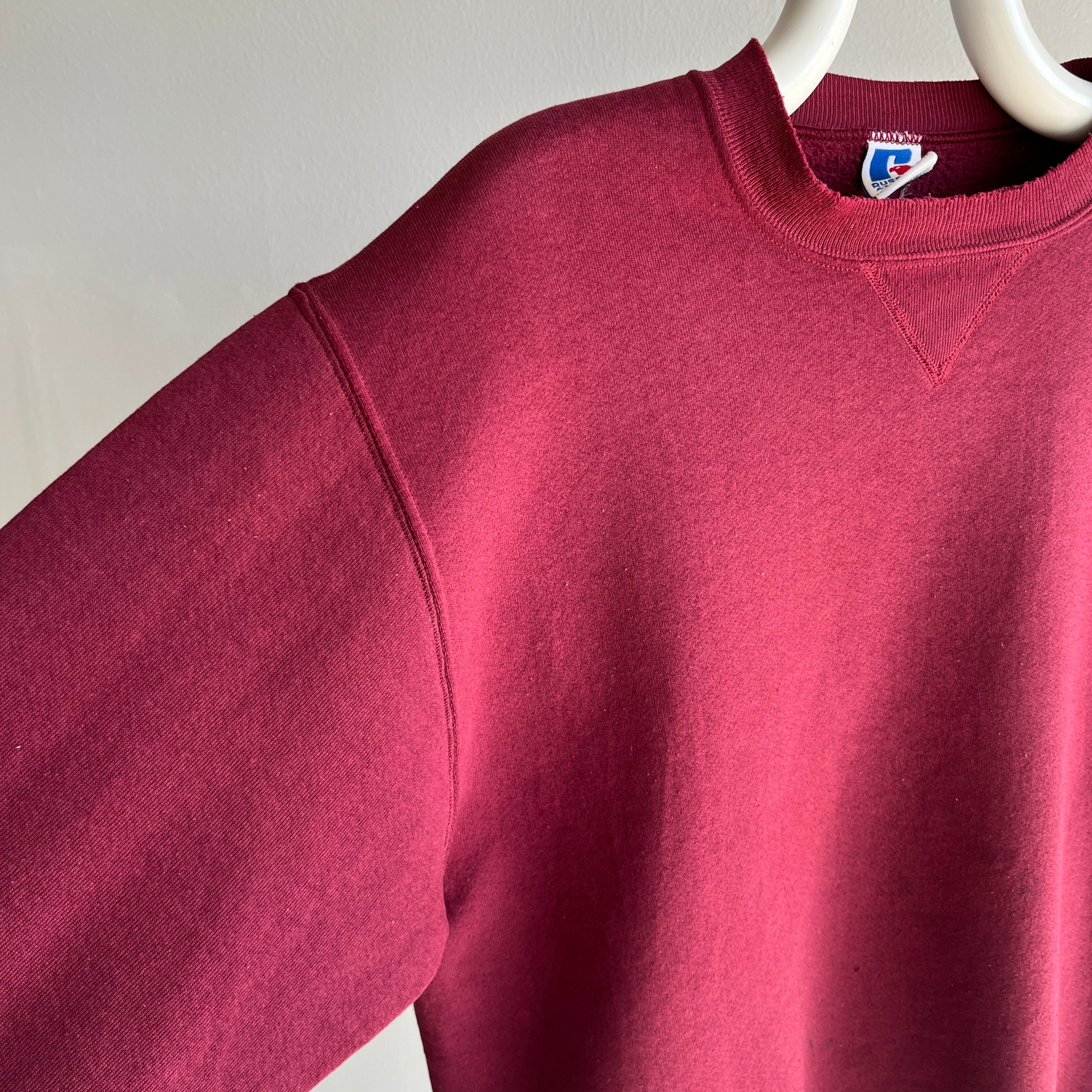 1990s Perfectly Stained Pinot Noir Colored Sweatshirt by Russell