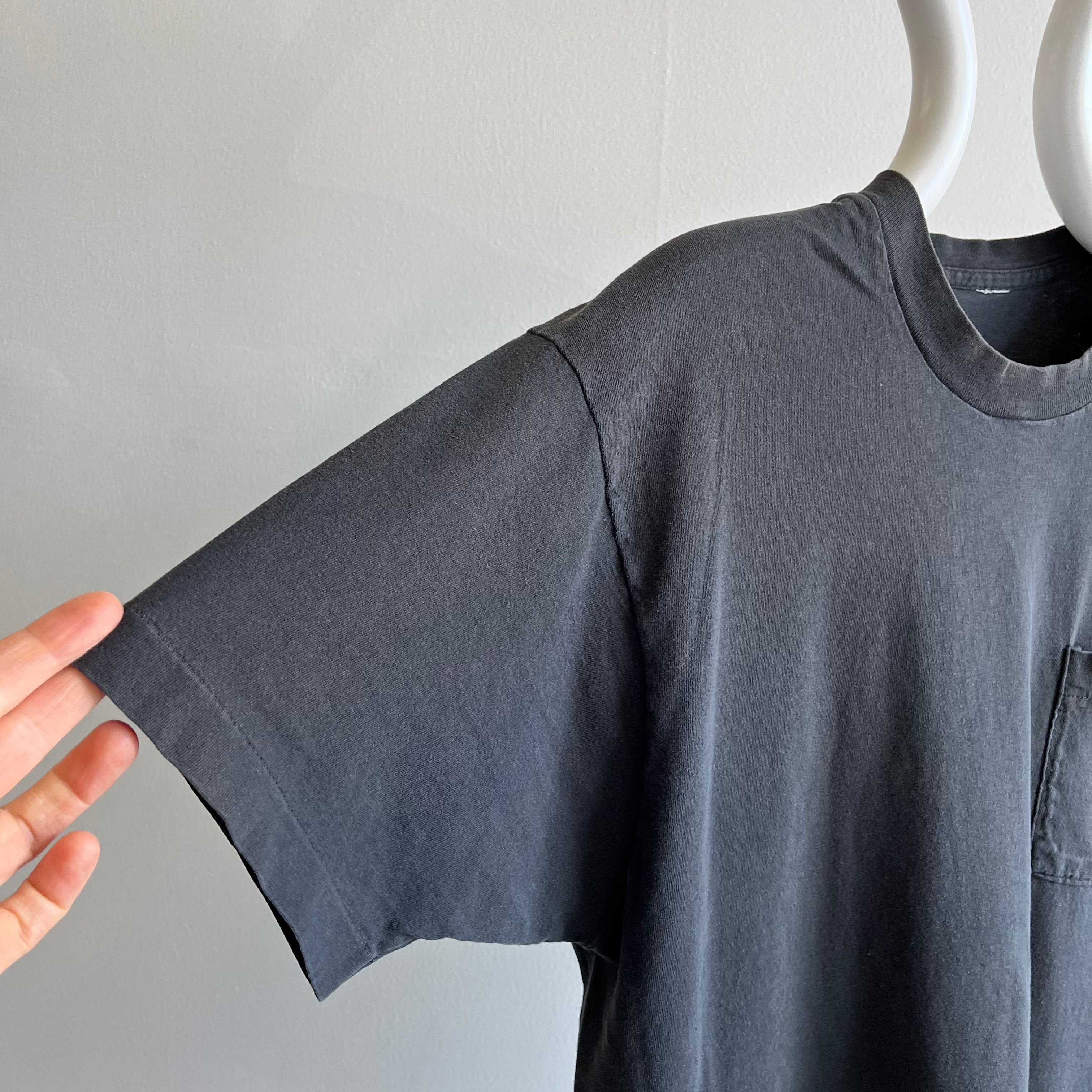 1980s FOTL Faded Black Cotton T-Shirt