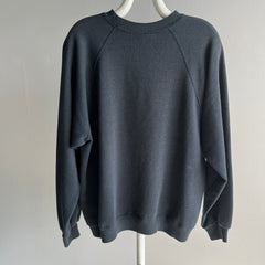 1990s Hanes Luxurious Faded Black Raglan with a Nice Lower Pit for Maximum Comfort - So. Soft.