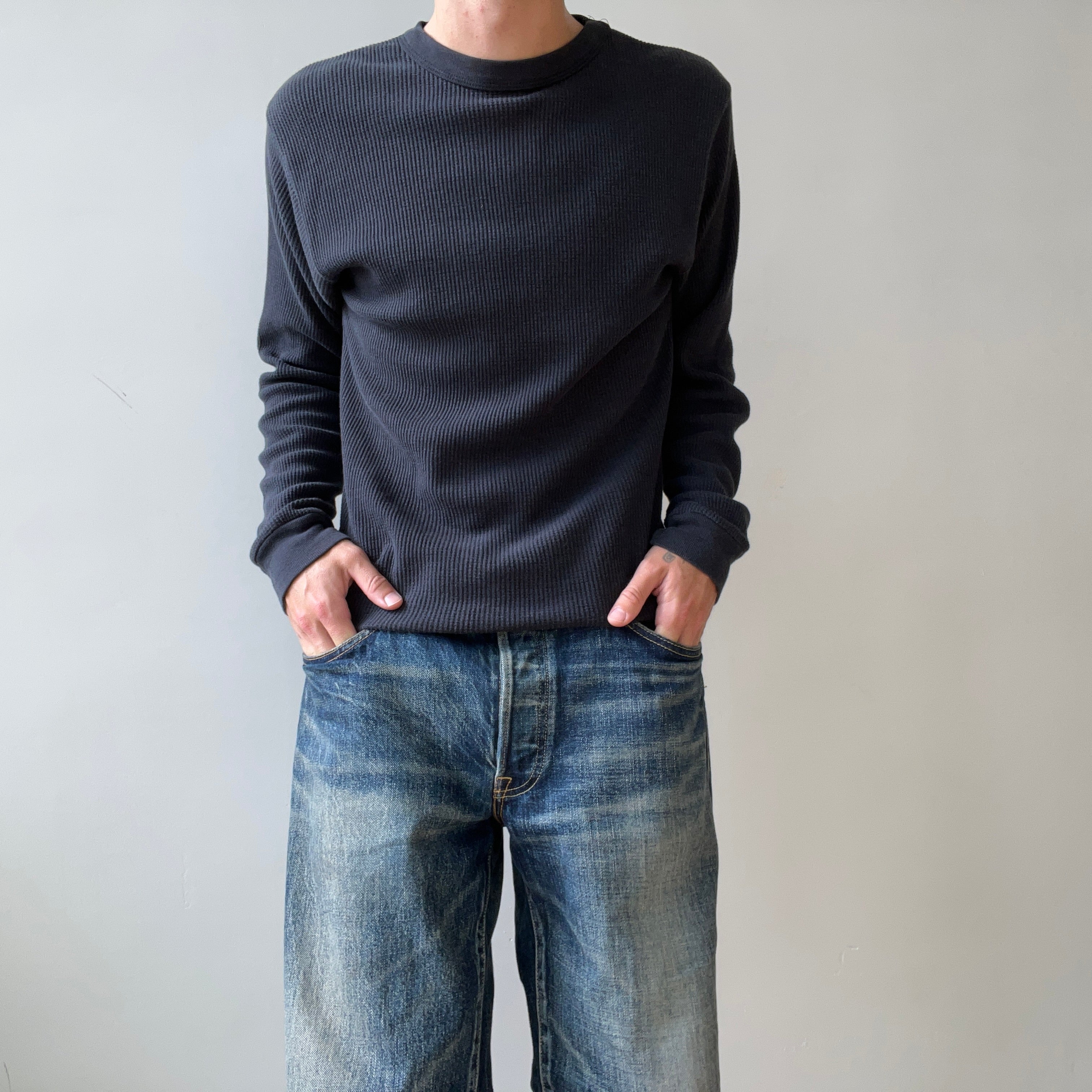 1980s Faded Black Thermal Shirt