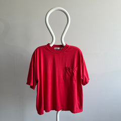 1980s Slouchy Boxy Red Pocket T-Shirt