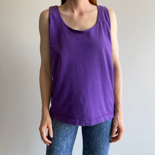 1980s Blank Cotton FOTL Purple Tank - Classic