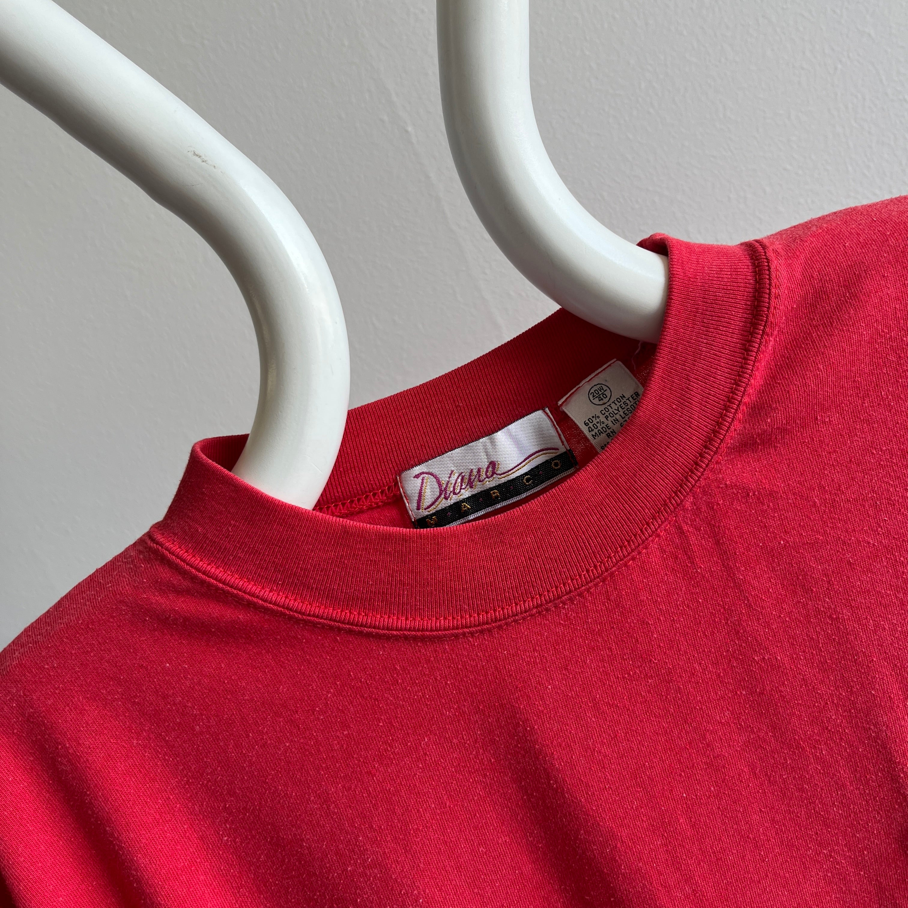 1980s Slouchy Boxy Red Pocket T-Shirt