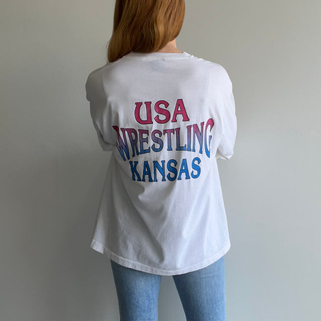 1980/90s USA Wrestling Kansas Long Sleeve T-Shirt