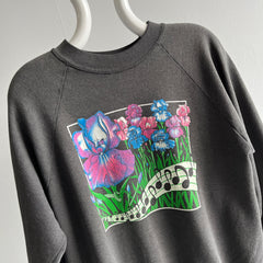 1990s Flowers and Music Notes Nicely Faded Sweatshirt