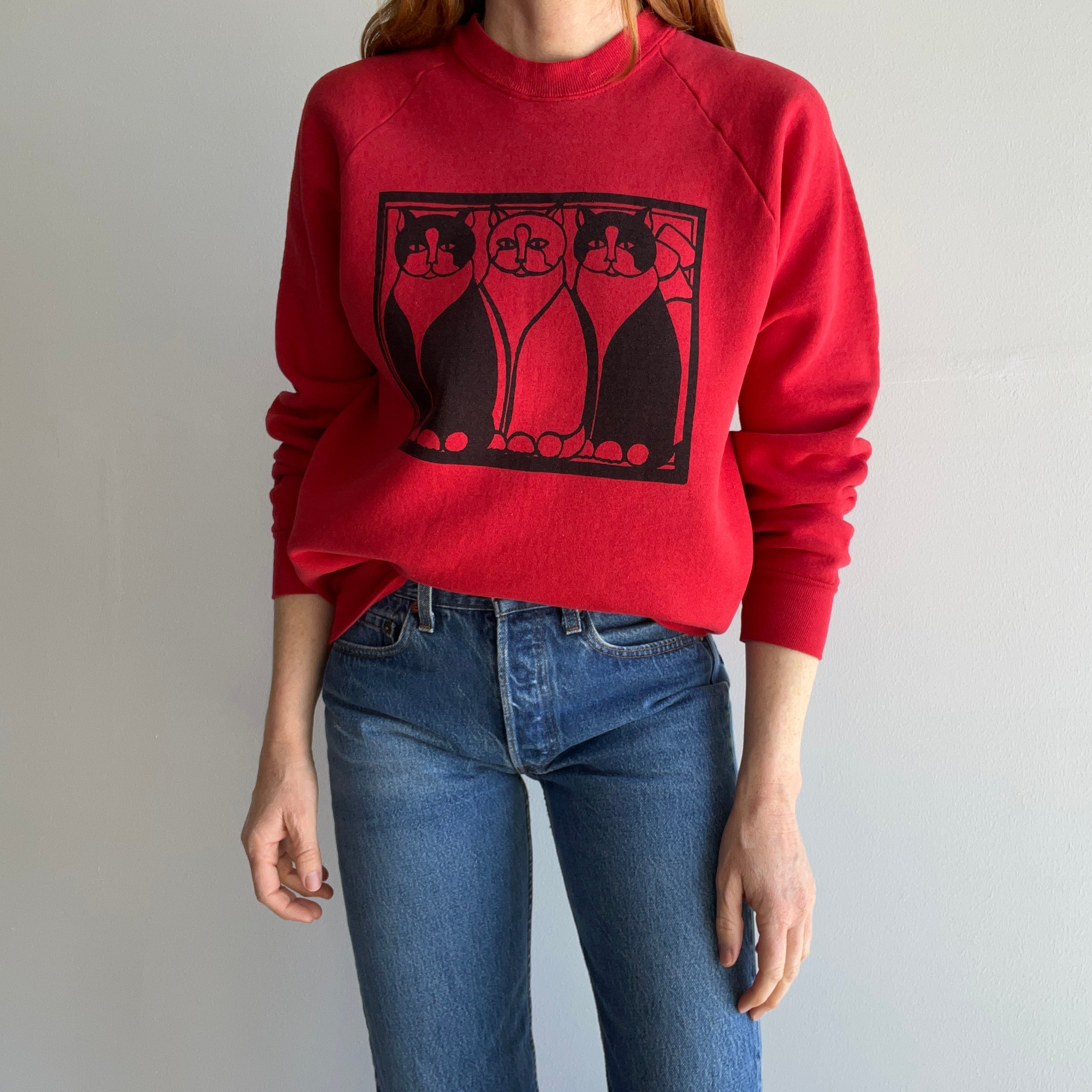 1980s Cat Triplets Sweatshirt