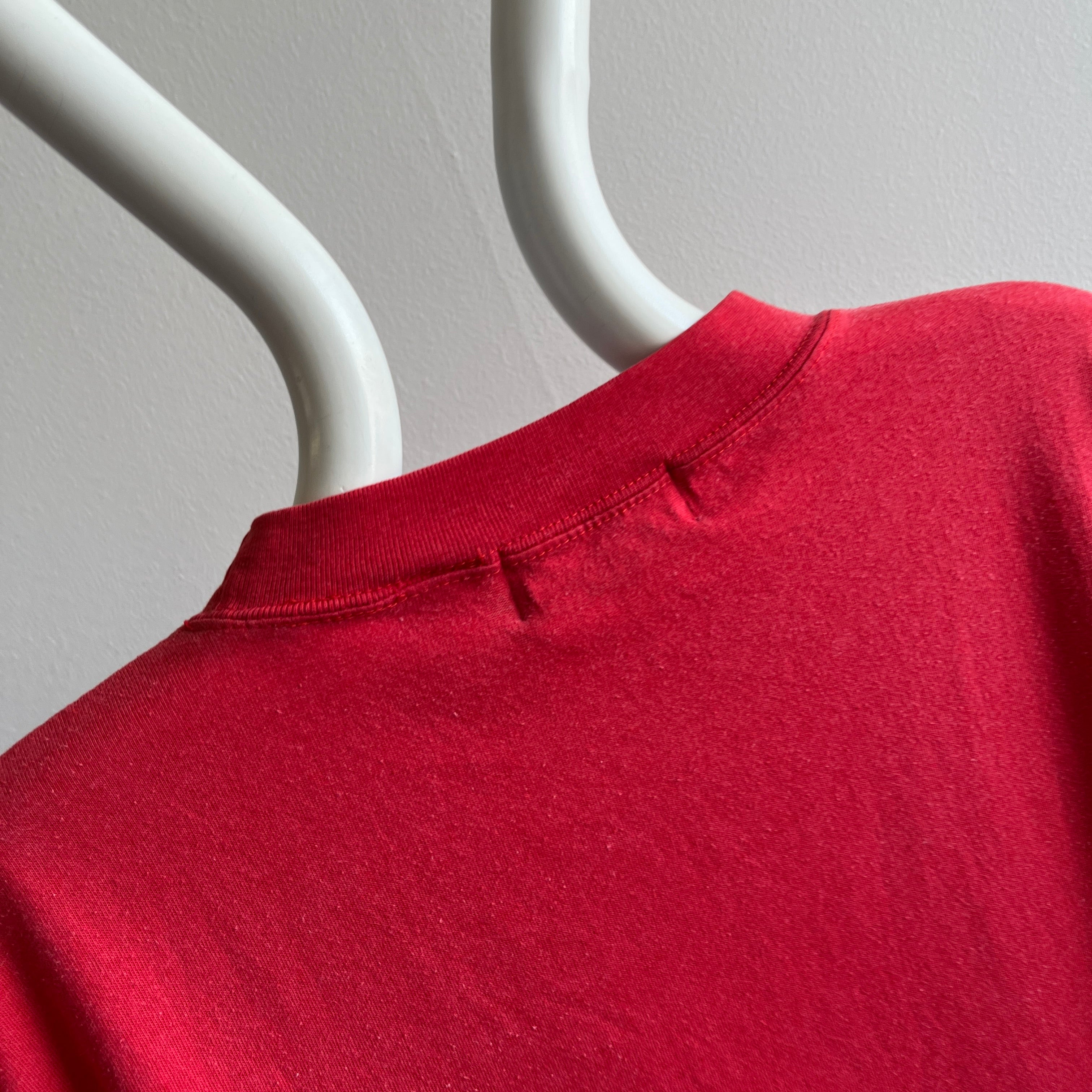 1980s Slouchy Boxy Red Pocket T-Shirt