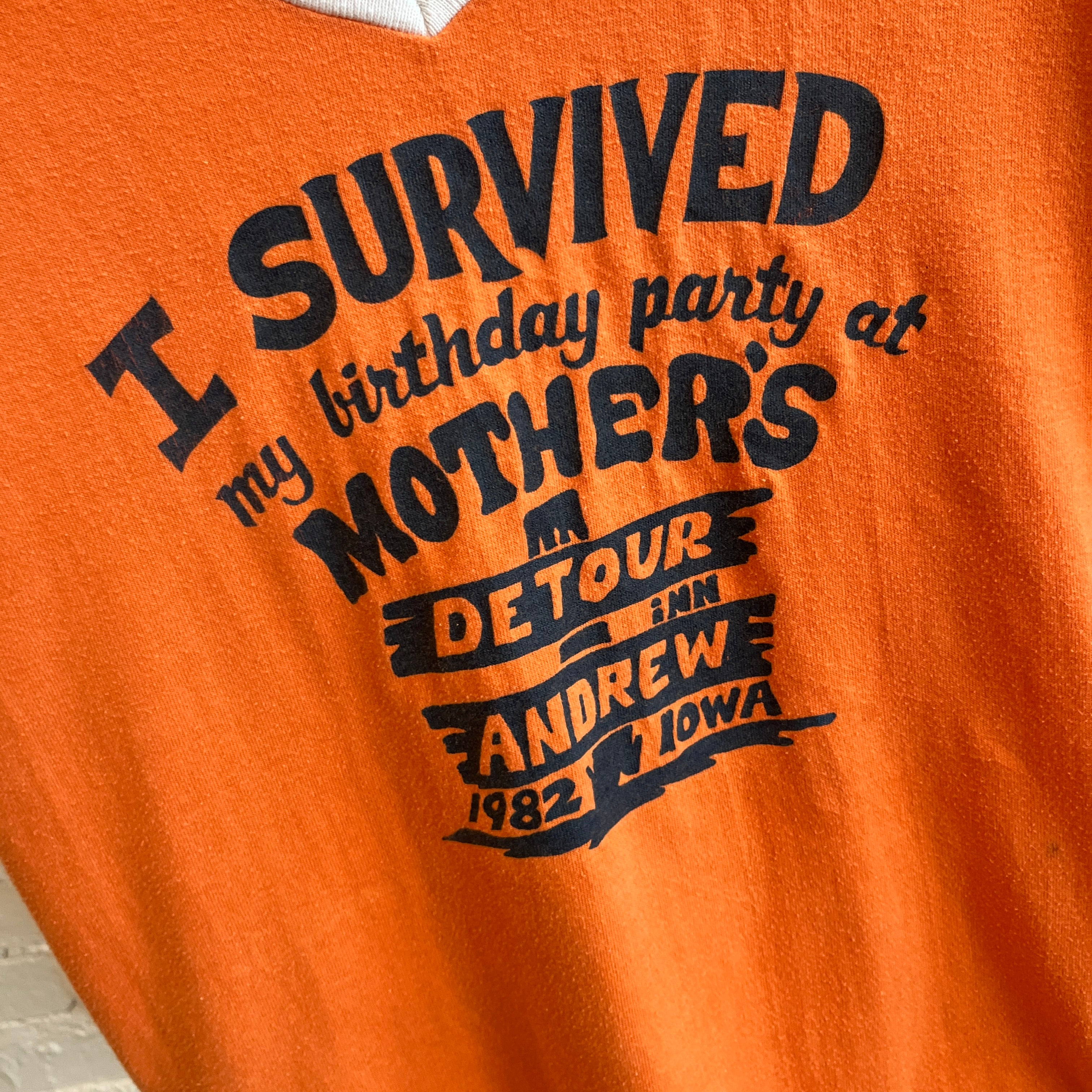 1982 I Survived My Birthday Party at Mother's Detour, Iowa Ring T-Shirt