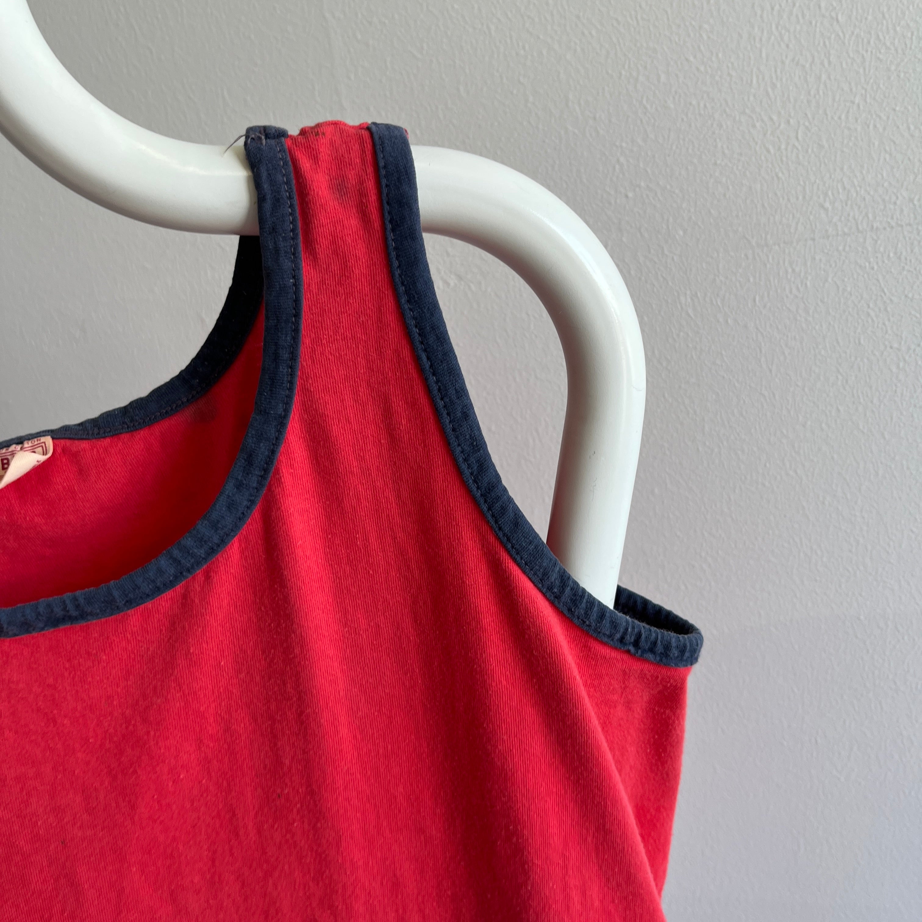 1970s BVD Two Tone Perfectly Stained Cotton Tank Top