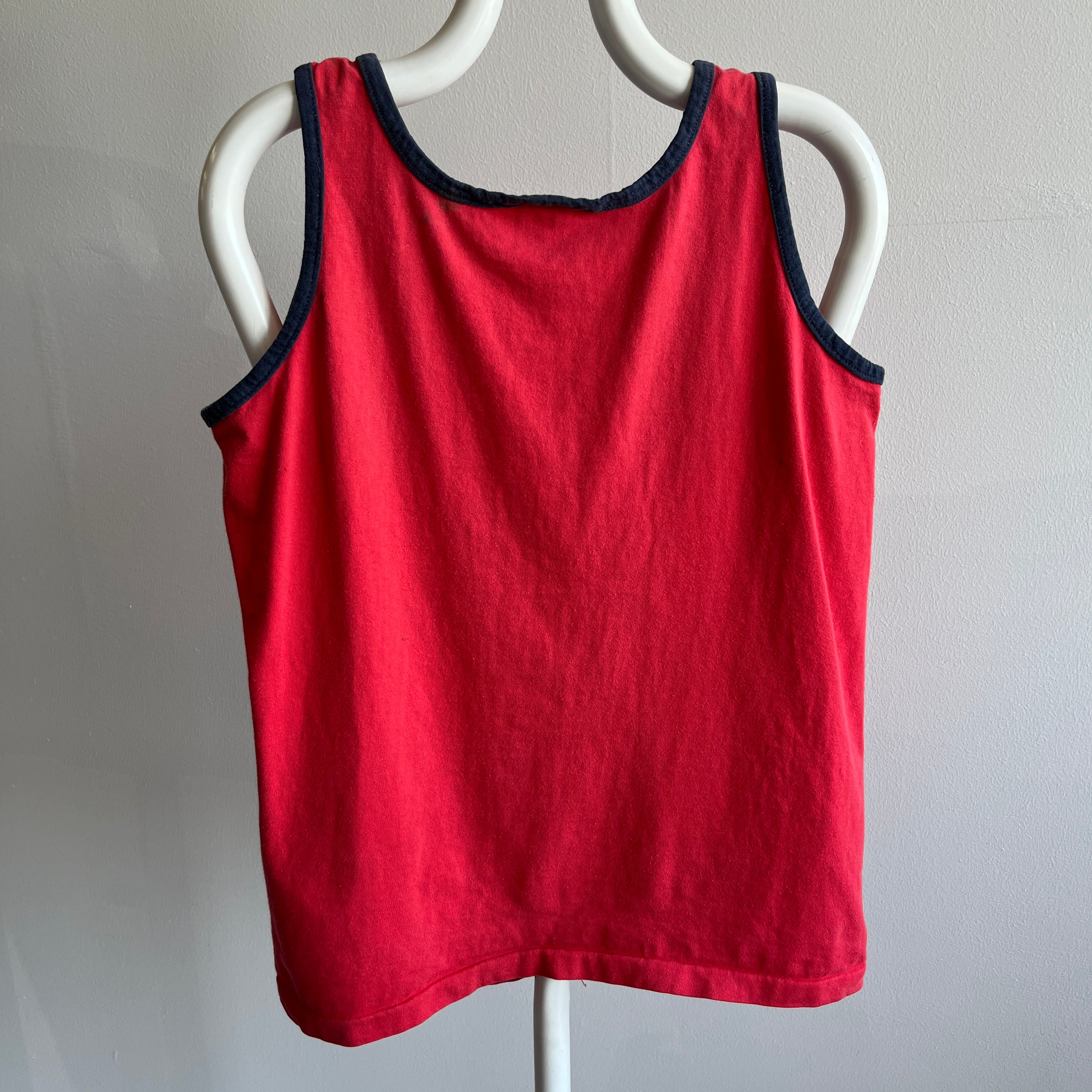 1970s BVD Two Tone Perfectly Stained Cotton Tank Top