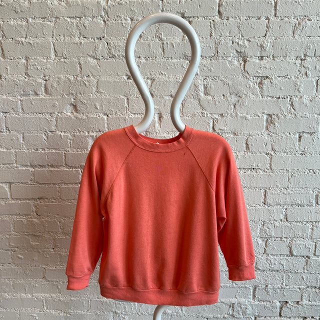 1980s Creamsicle Orange Blank Shorter Long Sleeve Sweatshirt