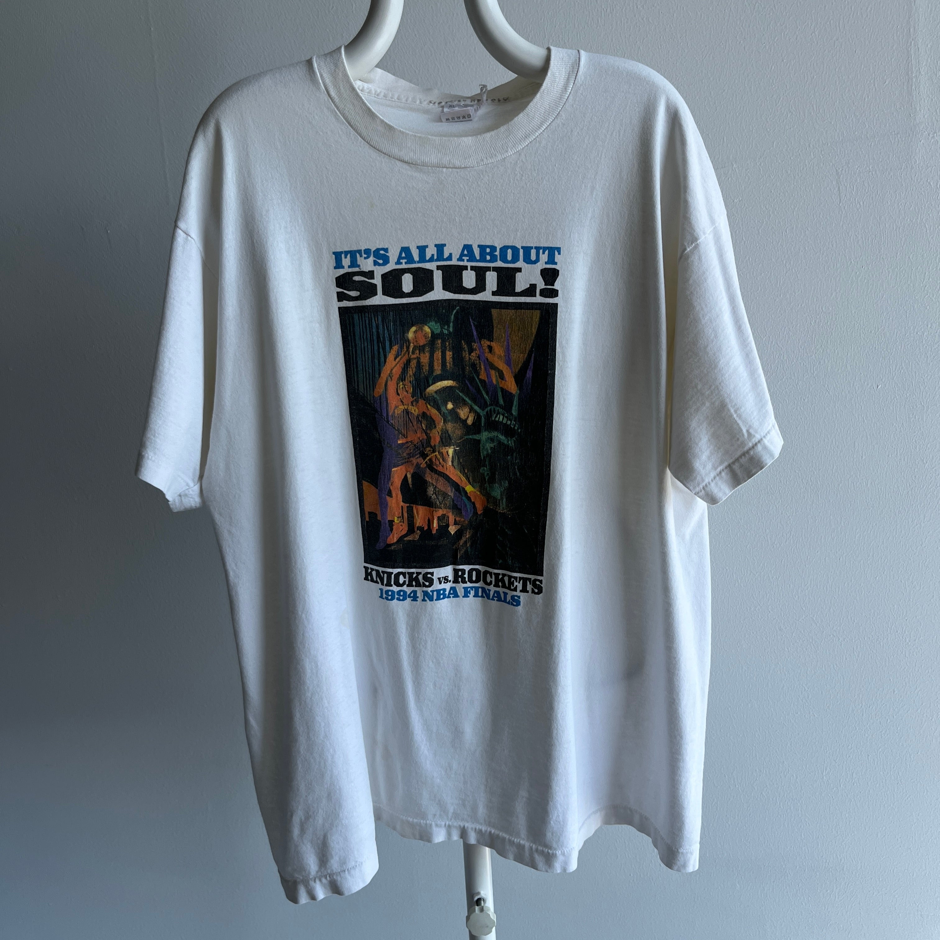 1994 Knicks vs. Rockets NBA Finals - It's All About Soul - Stained T-Shirt