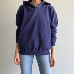 1990s L.L. Bean x Russell Navy Henley Hoodie