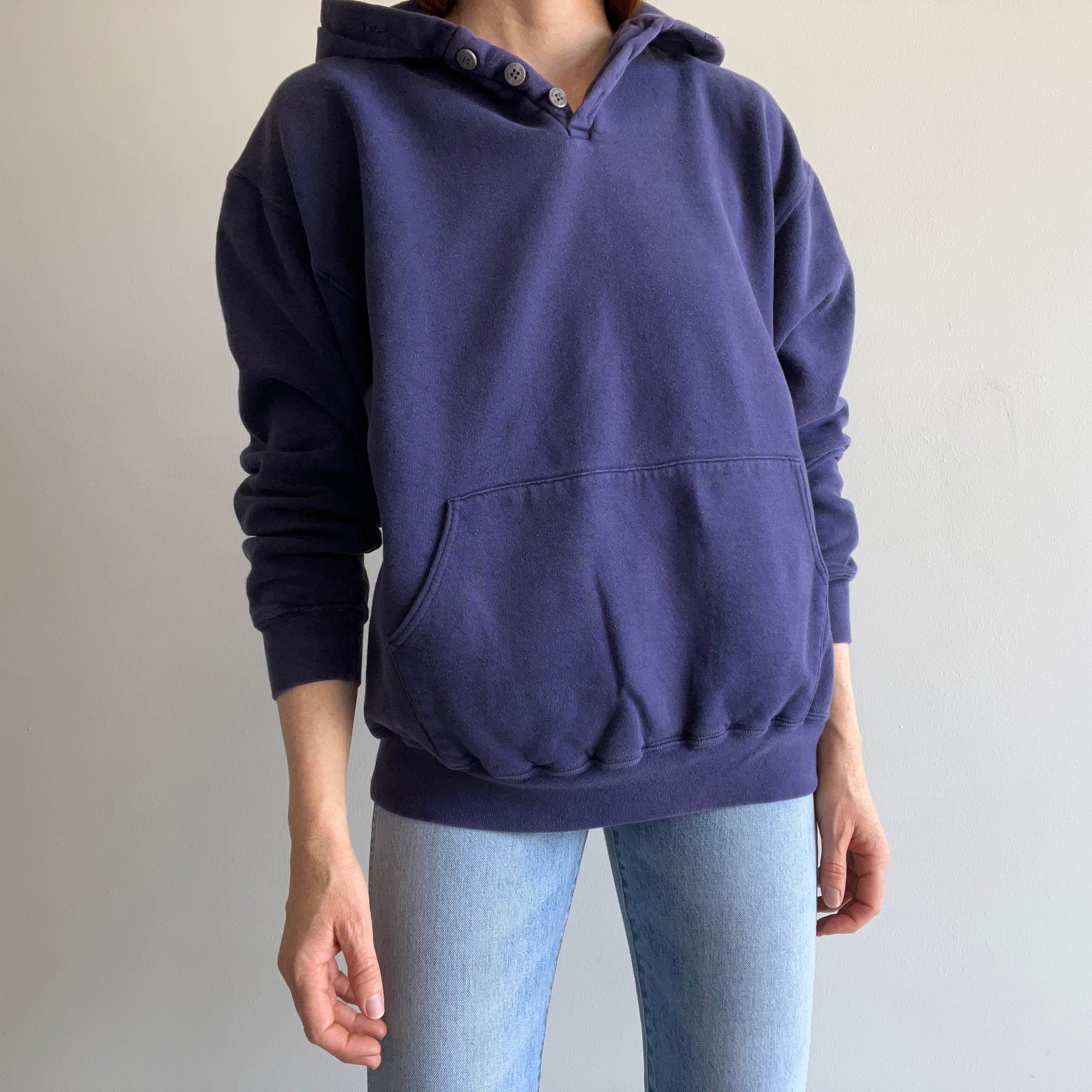s L.L. Bean x Russell Navy Henley Hoodie – Red Vintage Co
