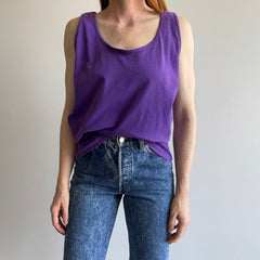 1980s Blank Cotton FOTL Purple Tank - Classic