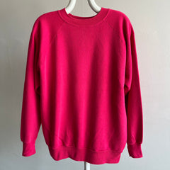 1980s Hot Pink Blank Raglan - XL