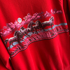 1990 Horses Galloping Wrap Around Sweatshirt - THIS!