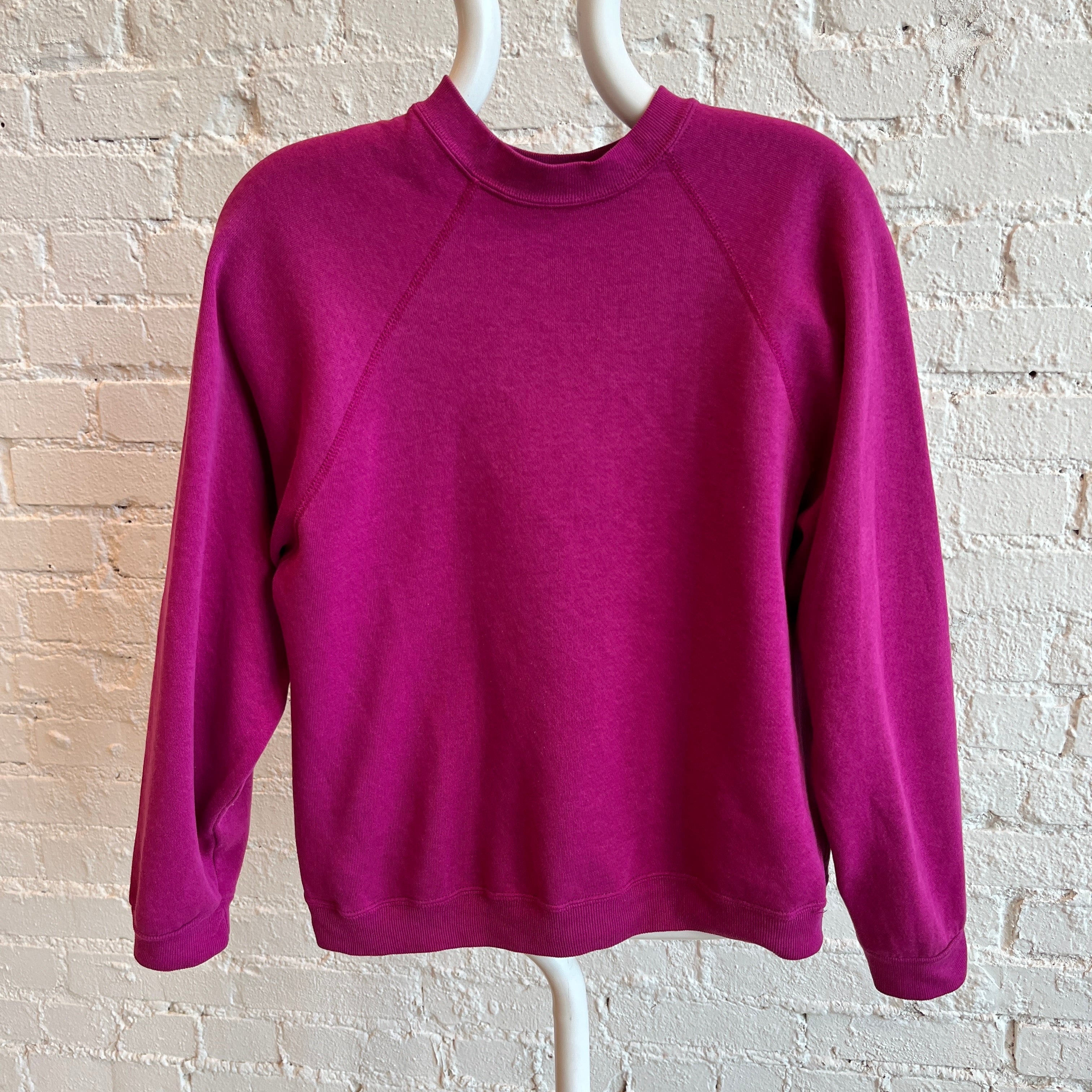 1980s Magenta Pink Blank Sweatshirt