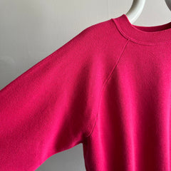 1980s Hot Pink Blank Raglan - XL