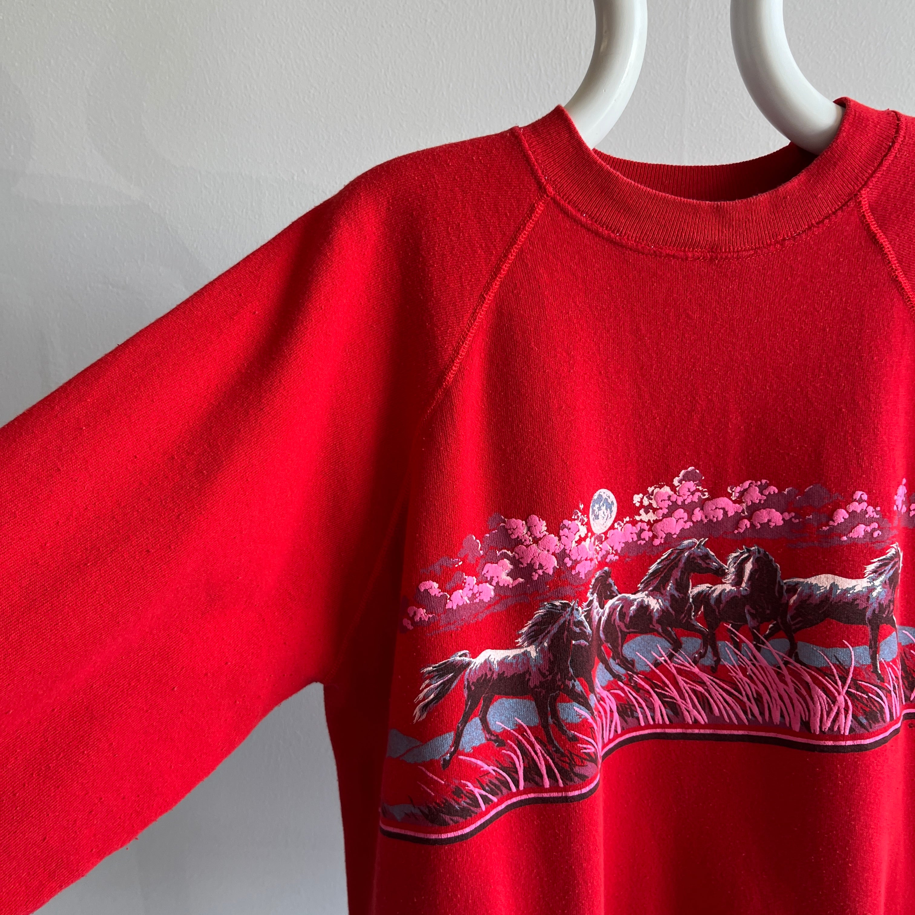 1990 Horses Galloping Wrap Around Sweatshirt - THIS!