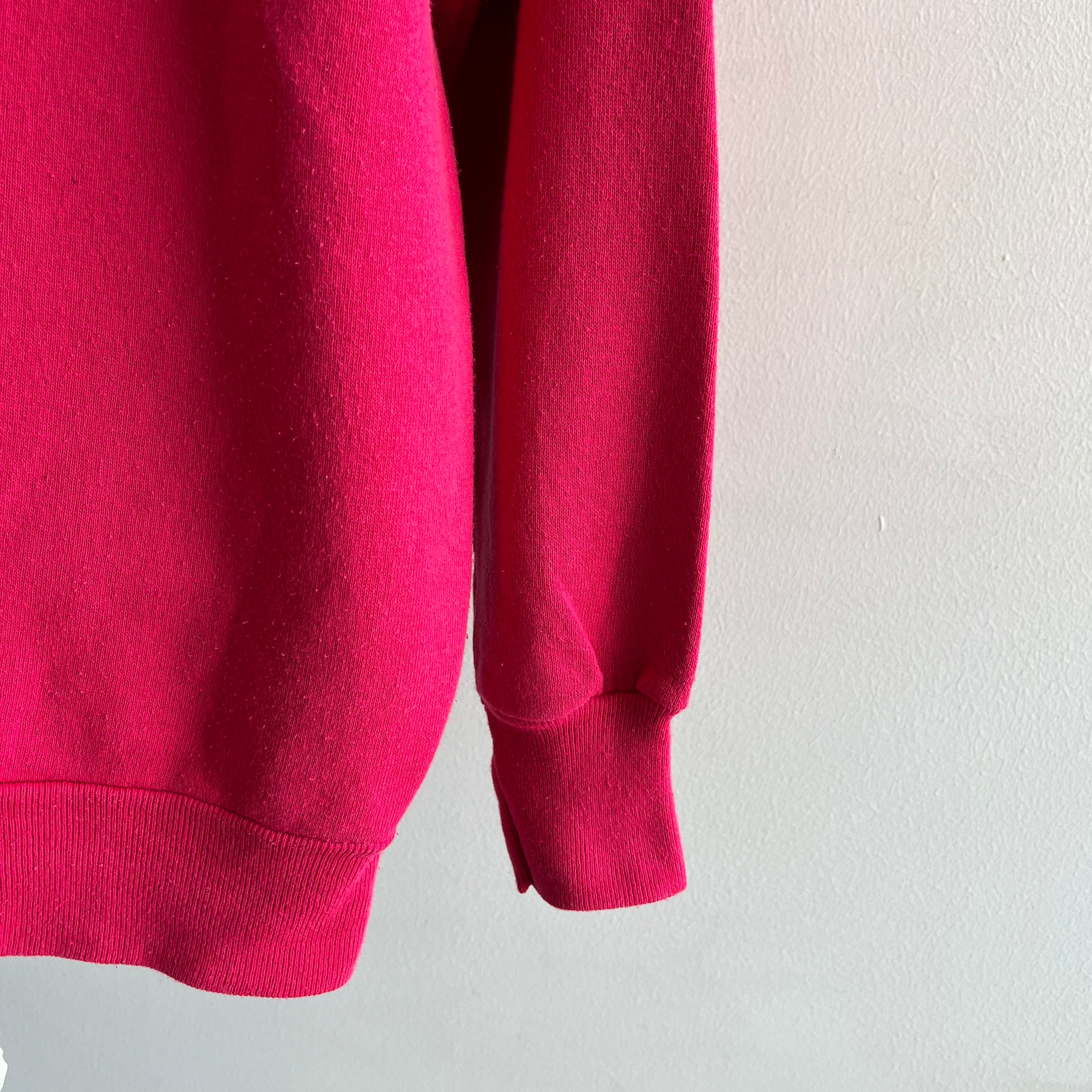 1980s Hot Pink Blank Raglan - XL