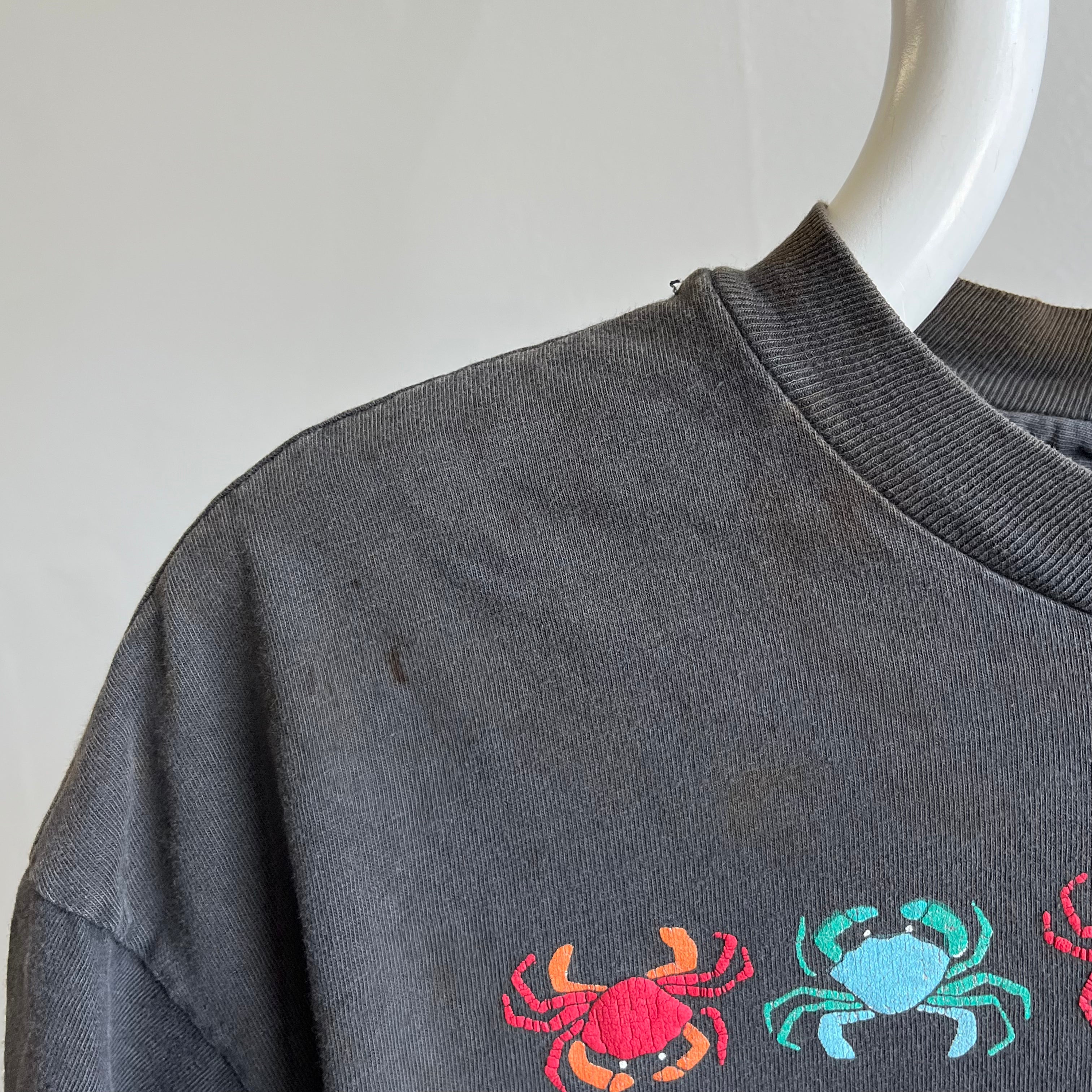 1990 Flamingo, Seahorse and Crab T-Shirt with Epic Staining