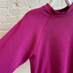 1980s Magenta Pink Blank Sweatshirt