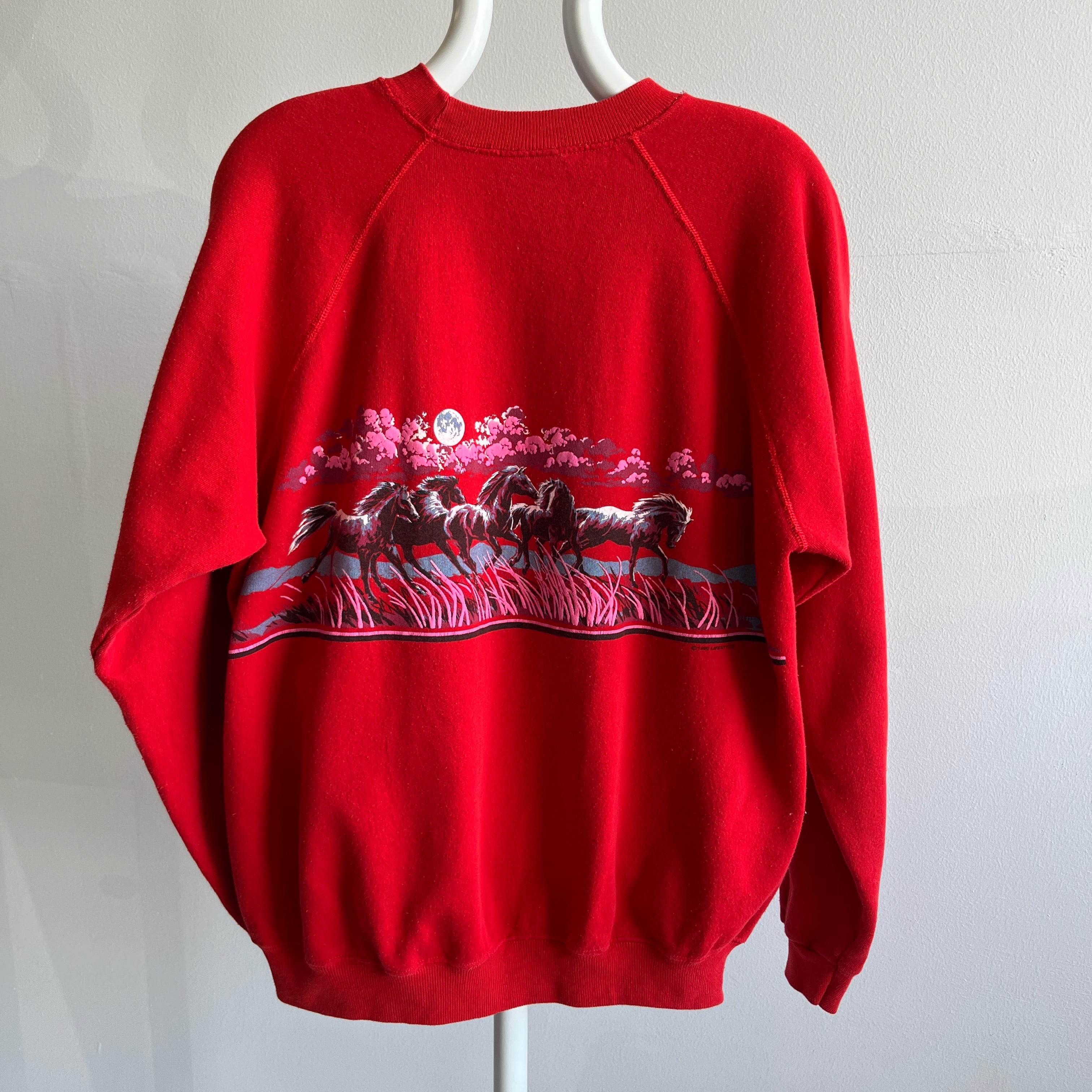 1990 Horses Galloping Wrap Around Sweatshirt - THIS!