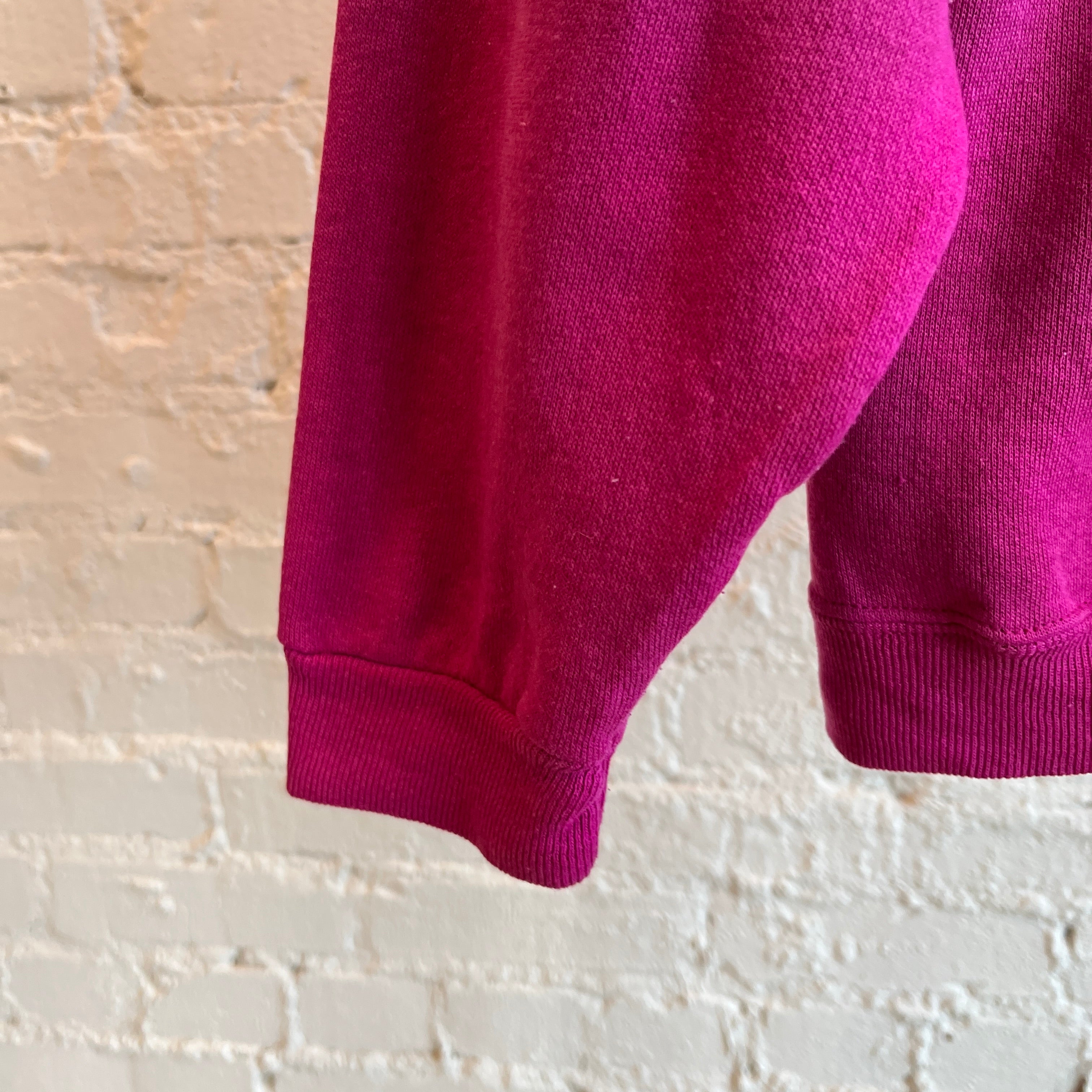 1980s Magenta Pink Blank Sweatshirt