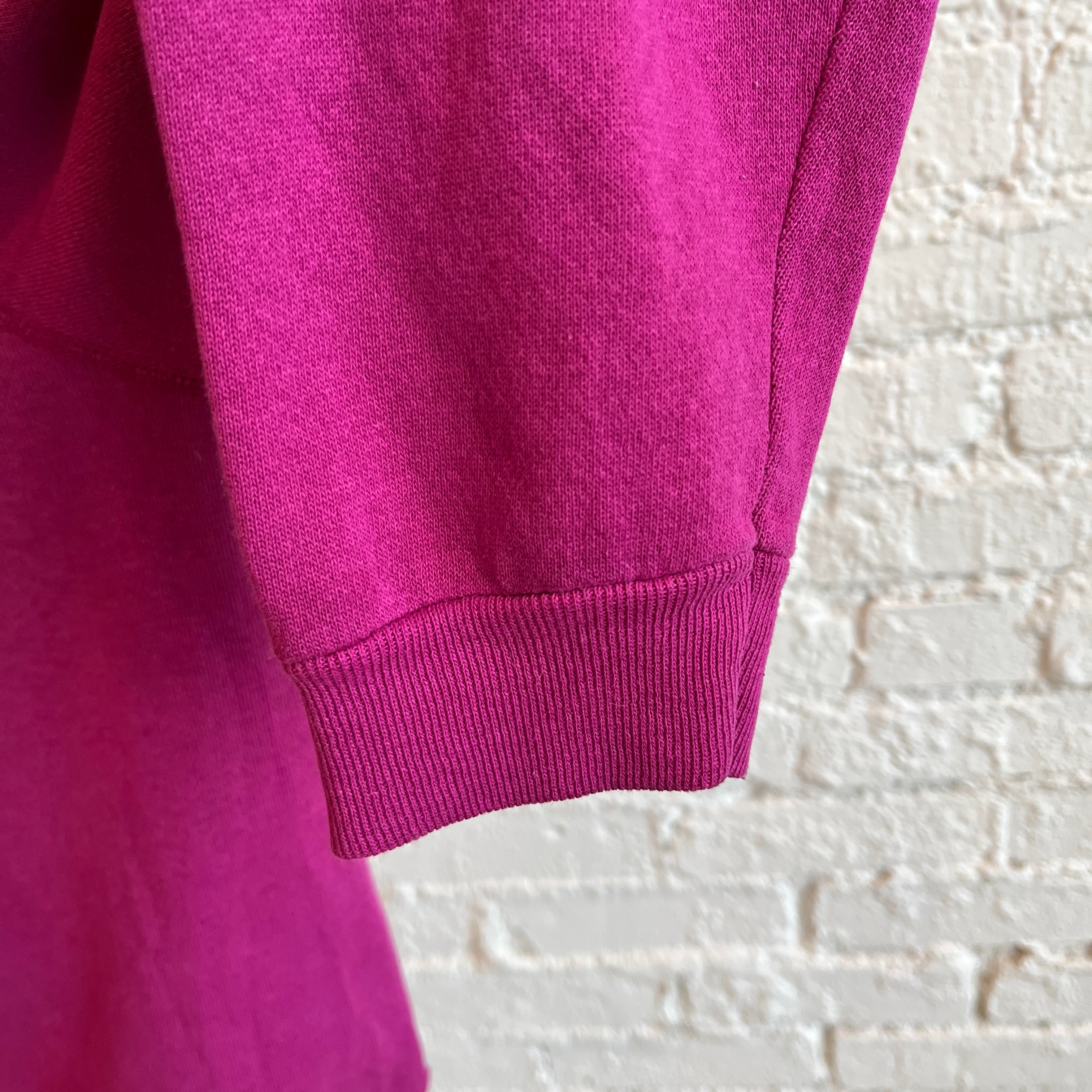 1980s Magenta Pink Blank Sweatshirt