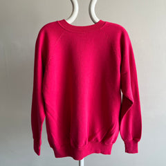 1980s Hot Pink Blank Raglan - XL