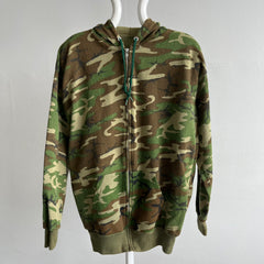 1980s Soft and Cozy Camo Zip Up Hoodie