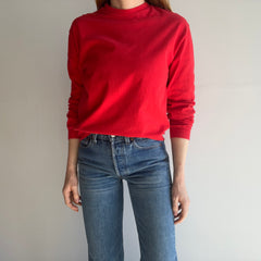 1980s Blank Red Cotton Long Sleeve T-Shirt