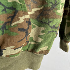 1980s Soft and Cozy Camo Zip Up Hoodie